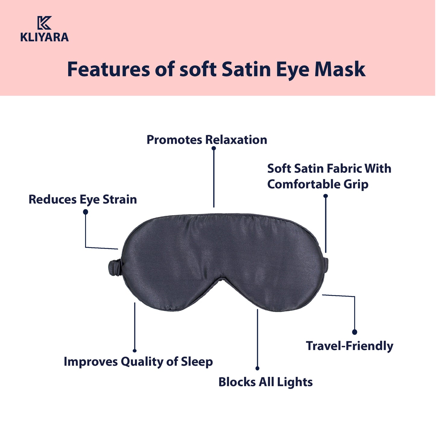 Satin Silk Sleep Eye Mask Dark gray