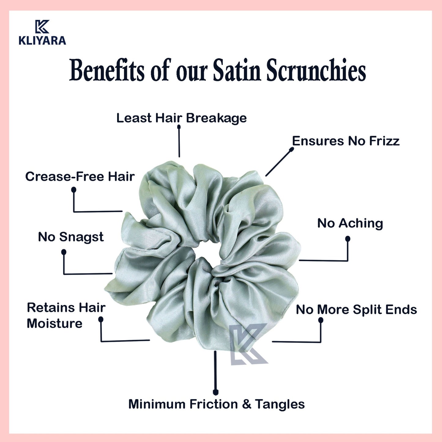 Luxury Satin Scrunchies- Lavender,blush pink & Dusty rose (Xl Size) - Set of 3