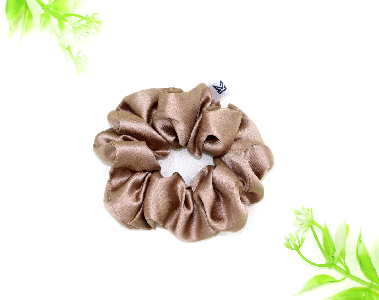 Luxury Satin Scrunchies- Brown gold, Black & Gray (Xl Size) - Set of 3