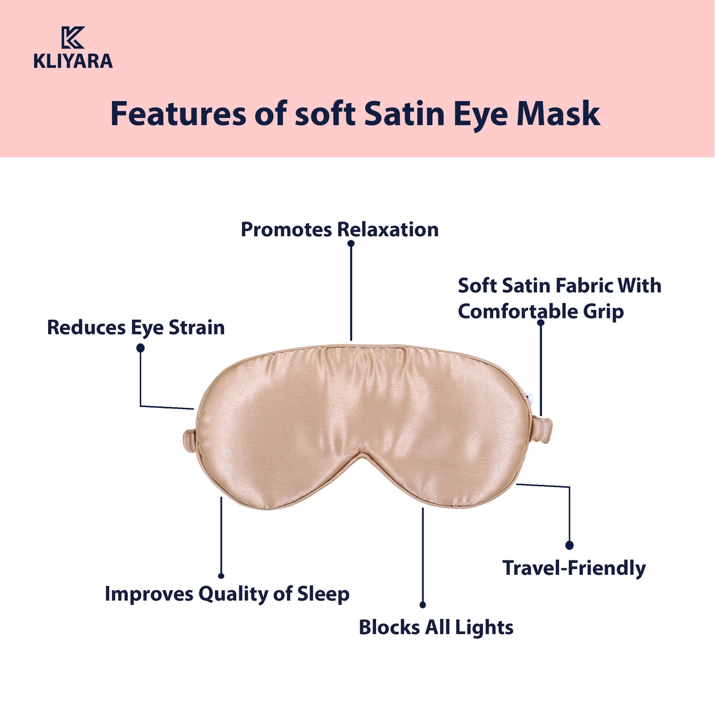 Satin Silk Sleep Eye Mask Golden Beige