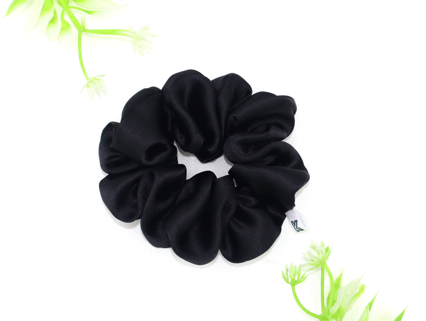 Luxury Satin Scrunchies- Brown gold, Black & Gray (Xl Size) - Set of 3