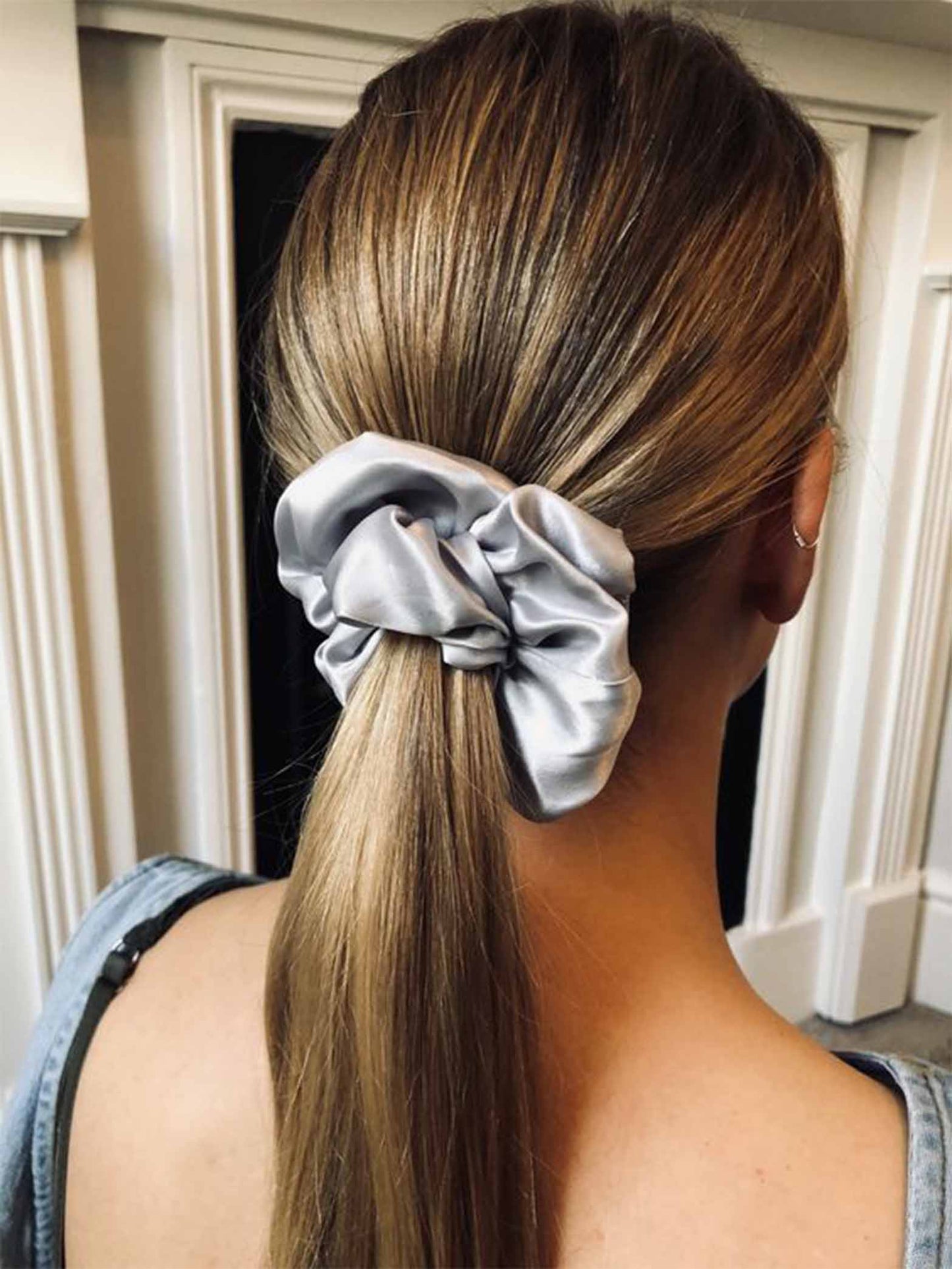 Tri colors Satin Scrunchies (Xl Size) - Set of 2