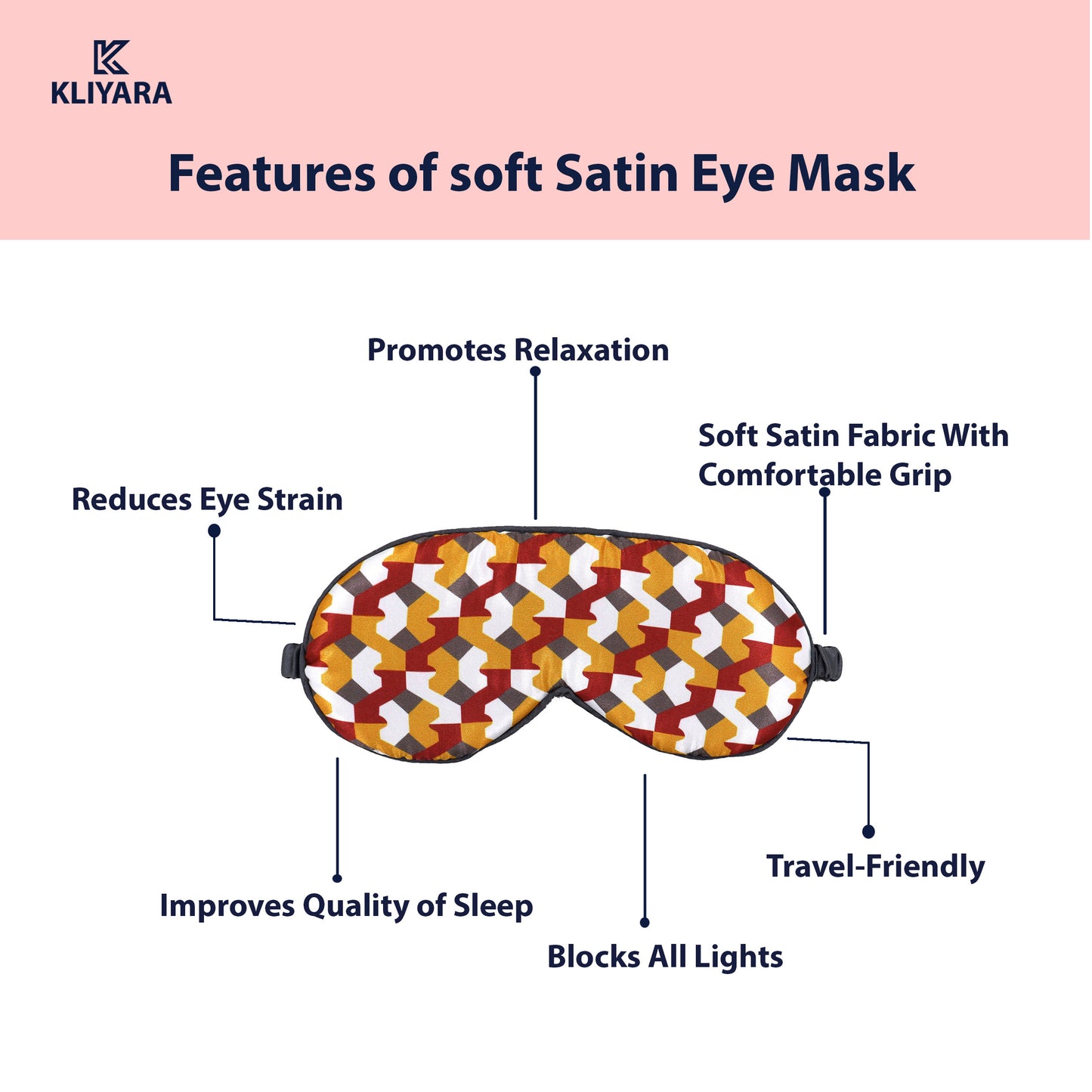 Printed Satin Silk Sleep Eye Mask multy color