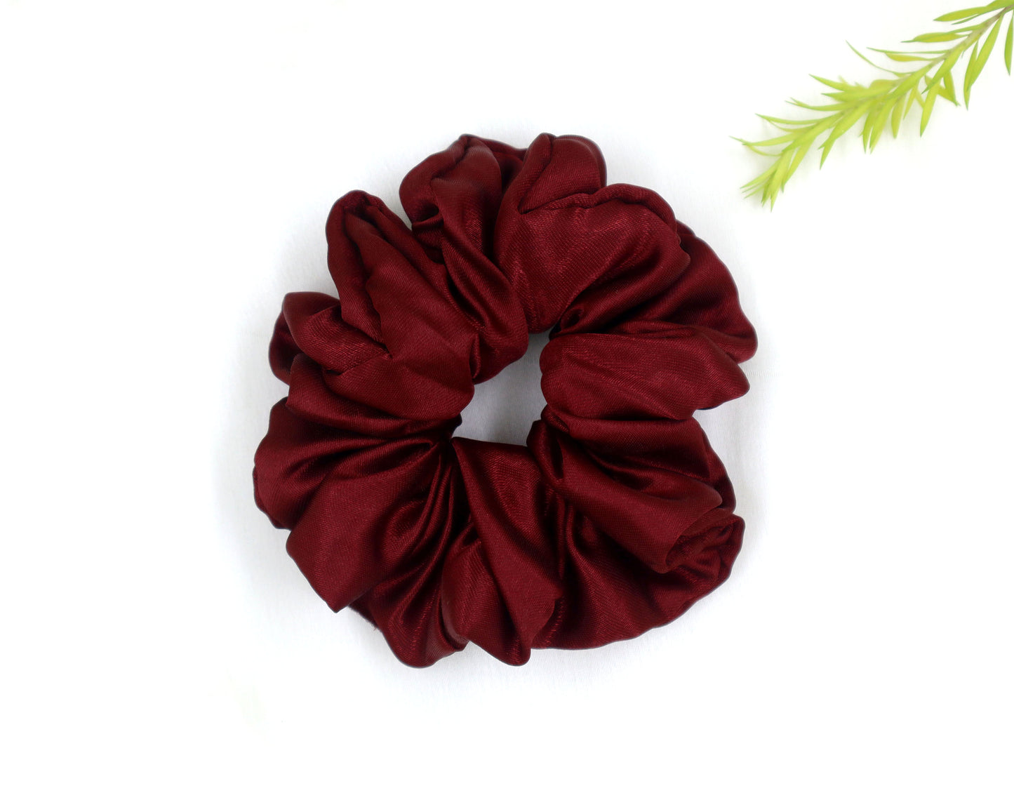 Luxury Satin Scrunchies- Teal blue, Maroon & Old rose  (Xl Size) - Set of 3