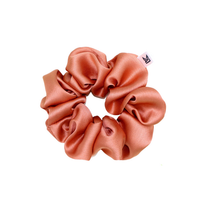 Luxury Satin Scrunchies- Black,Brown & Rose gold (Xl Size) - Set of 3