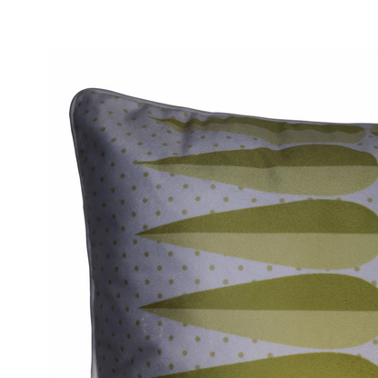 Pastel Green Geometric Cushion Cover | Modern Designer Throw Pillow Case with Retro Pattern | Soft Velvet Front & Cotton Back | Durable YKK Zipper for Sofa, Couch & Living Room | 16x16 Inch