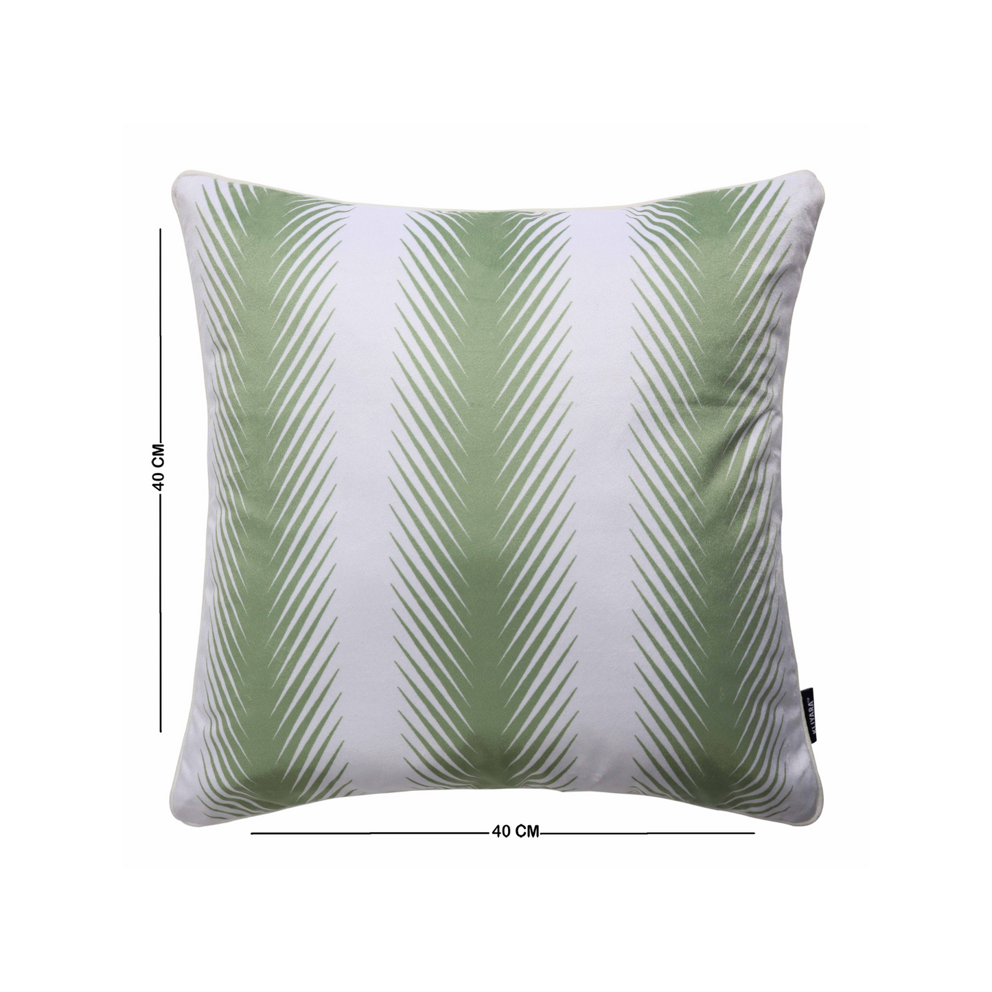 Elegant Pastel Green Cushion Cover with Diagonal Stripe Pattern | Soft Velvet & Cotton Throw Pillow Case | 16x16 Inch | YKK Zipper for Sofa & Couch