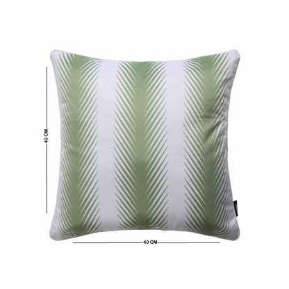 Elegant Pastel Green Cushion Cover with Diagonal Stripe Pattern | Soft Velvet & Cotton Throw Pillow Case | 16x16 Inch | YKK Zipper for Sofa & Couch