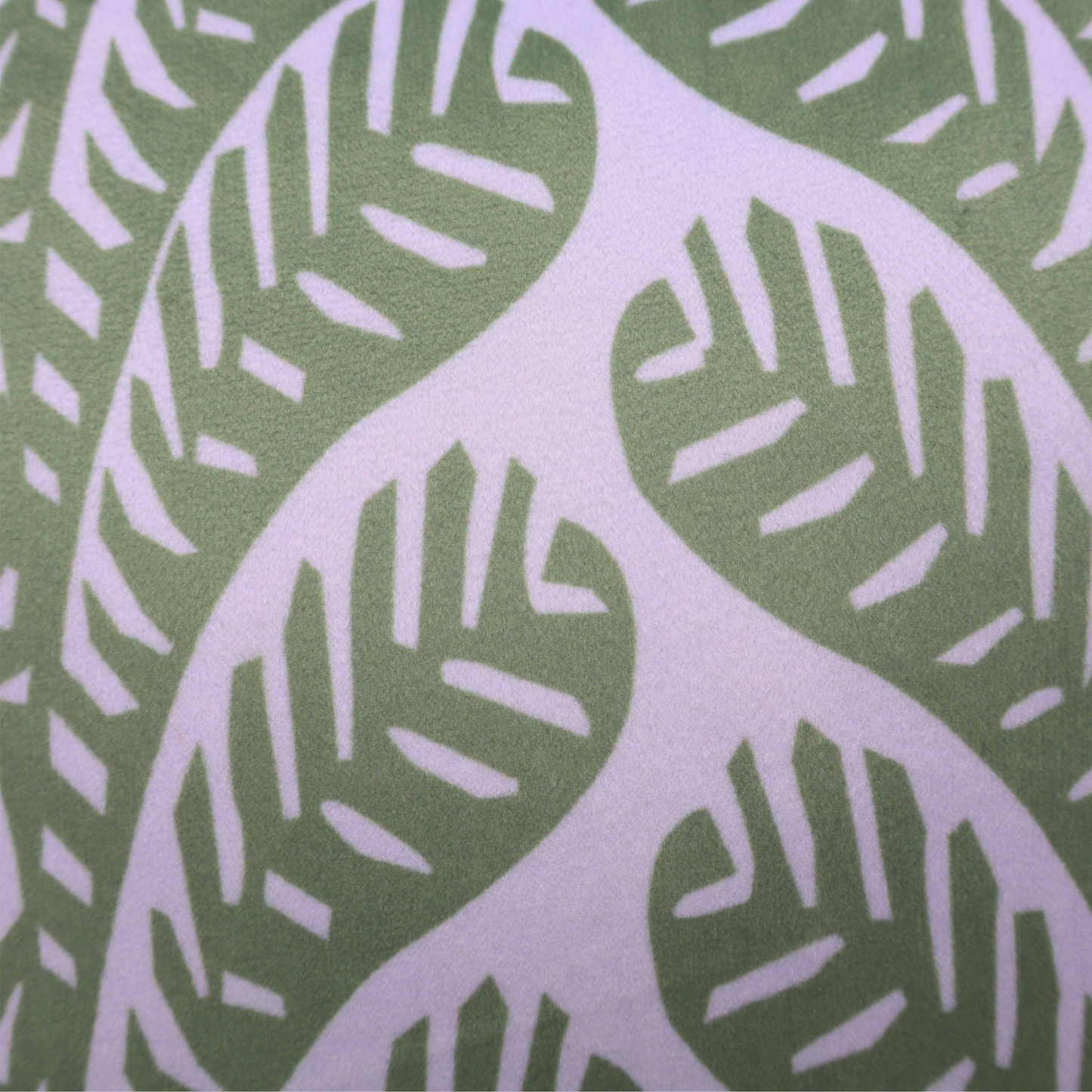 Pastel Green Leaf Cushion Cover | Modern Botanical Throw Pillow Case with Striped Detail | Soft Velvet Front & Cotton Back, Durable YKK Zipper | 16x16 Inch for Sofa, Couch & Living Room