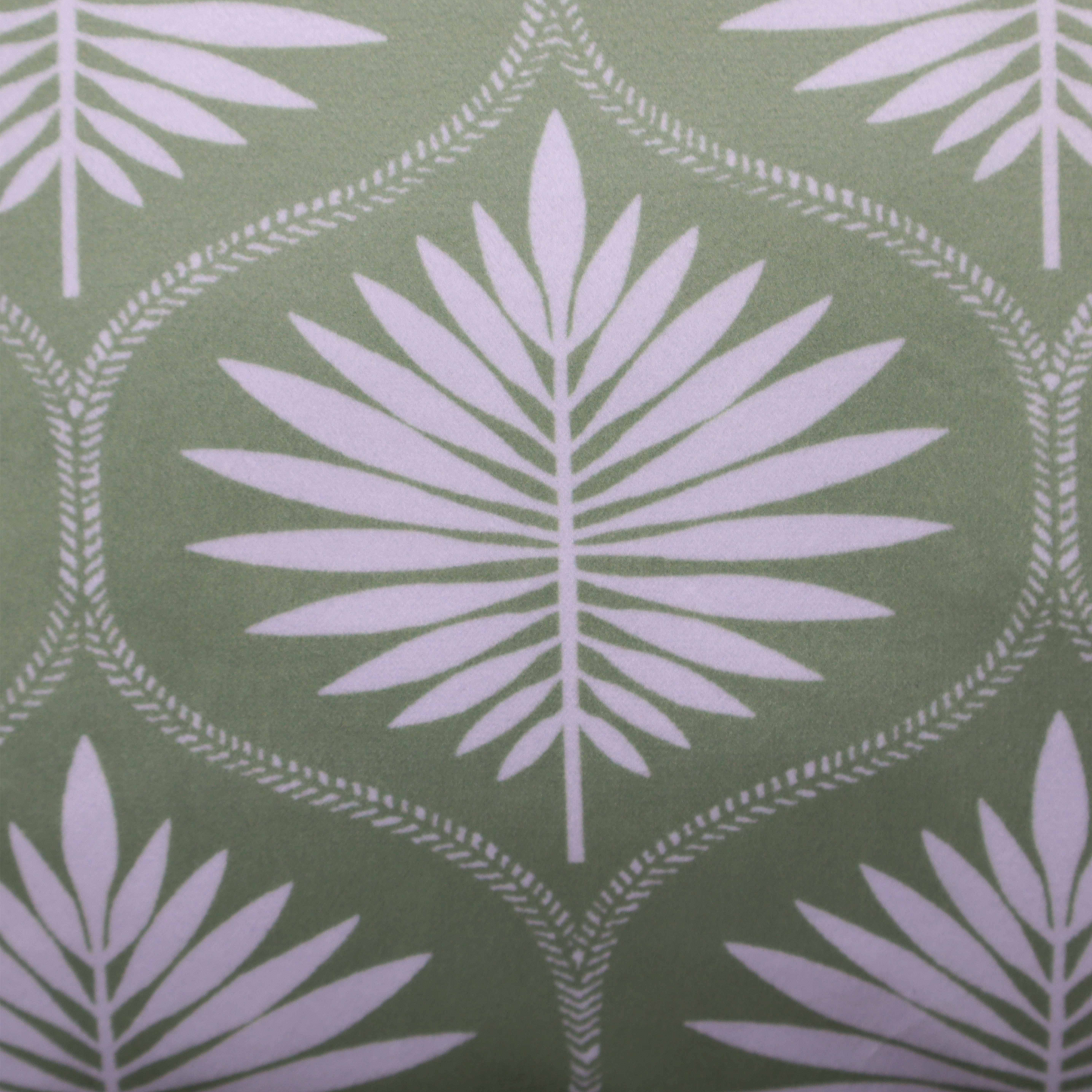 Decorative Cushion Cover for Sofa & Couch | Pastel Green Leaf Print Throw Pillow Cover | Soft Poly Velvet Front & Cotton Back with YKK Zipper | 16x16 Inch