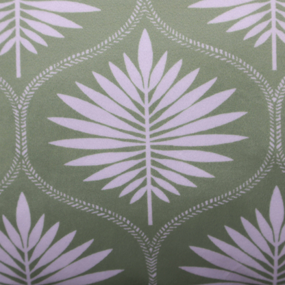 Decorative Cushion Cover for Sofa & Couch | Pastel Green Leaf Print Throw Pillow Cover | Soft Poly Velvet Front & Cotton Back with YKK Zipper | 16x16 Inch