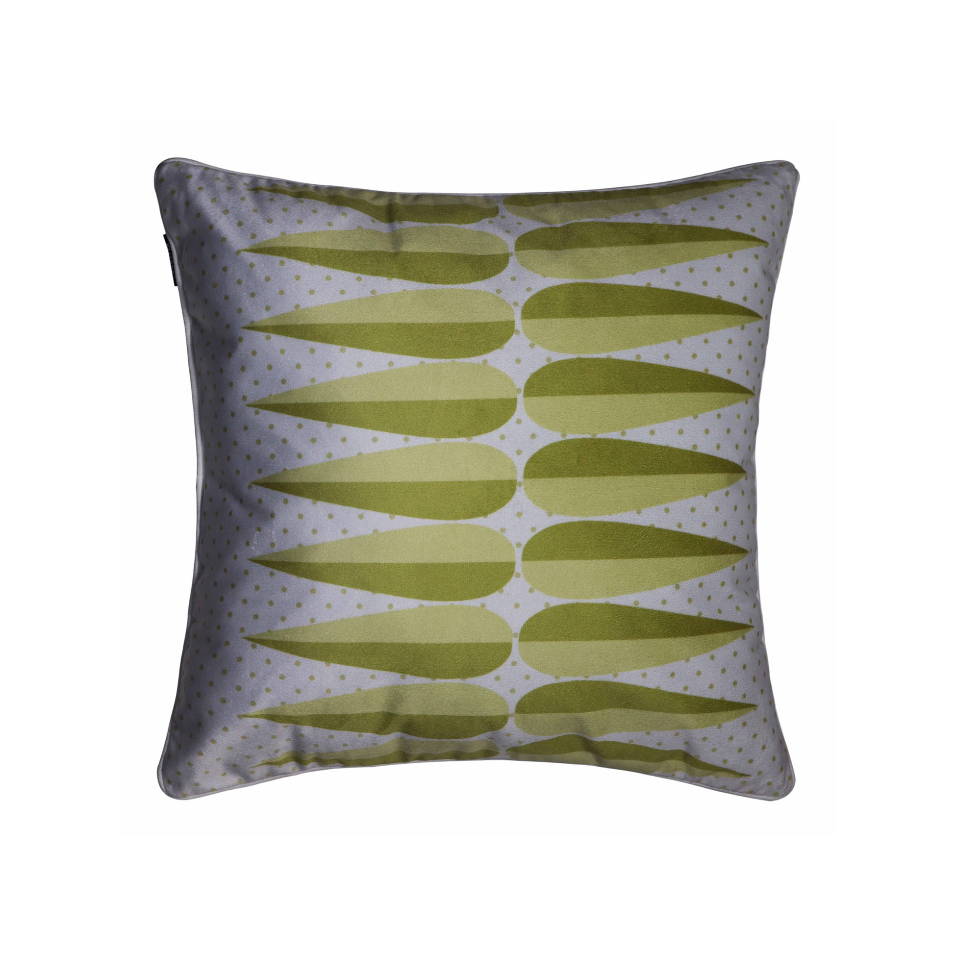 Pastel Green Geometric Cushion Cover Modern Designer Throw Pillow Case with Retro Pattern Soft Velvet Front Cotton Back