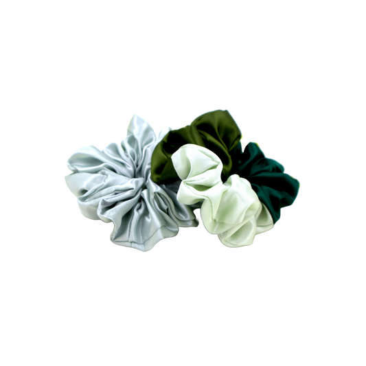 Tri colors Satin Scrunchies (Xl Size) - Set of 2