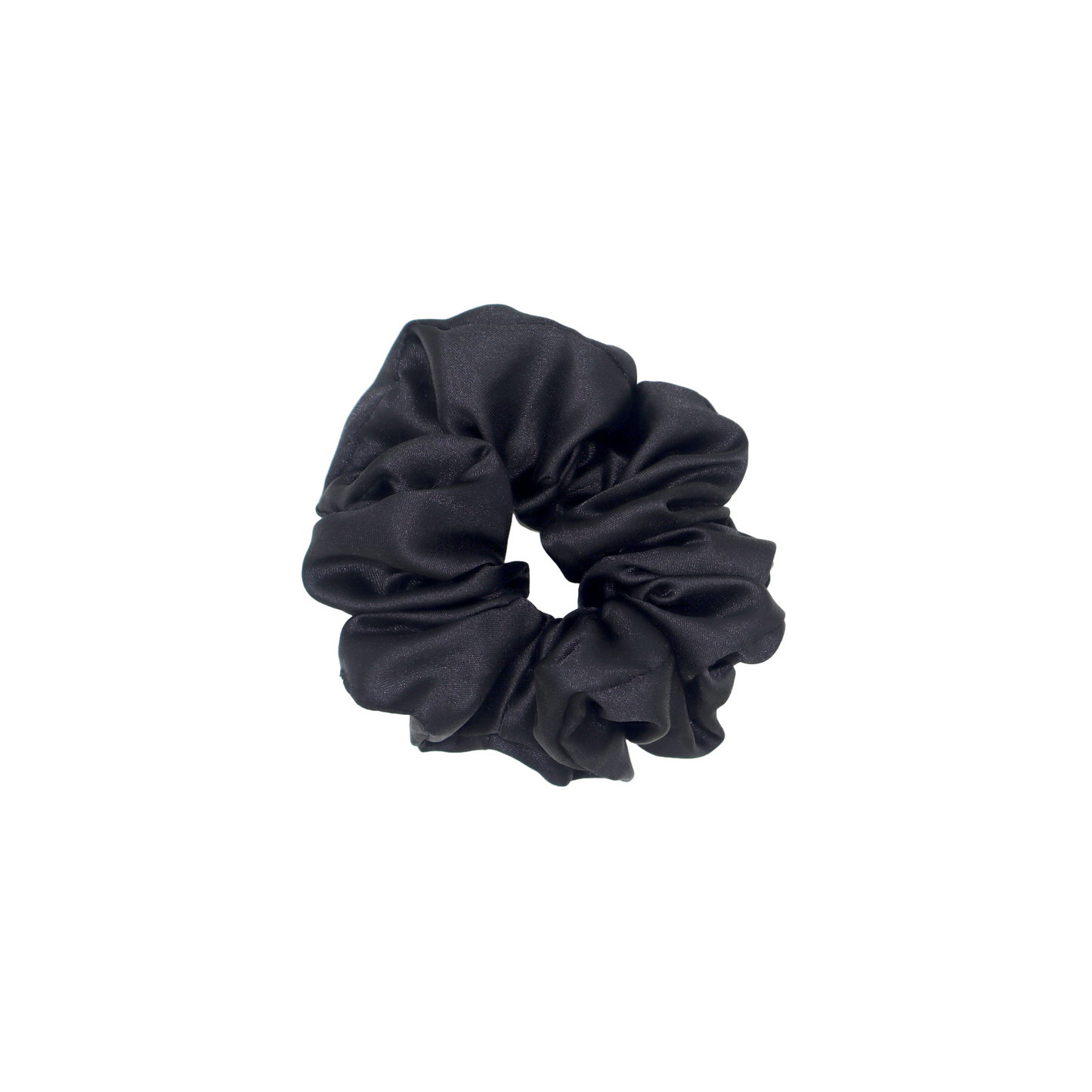Classics Black & White Heart Printed with pleated Satin Scrunchies (Xl Size) - Set of 2