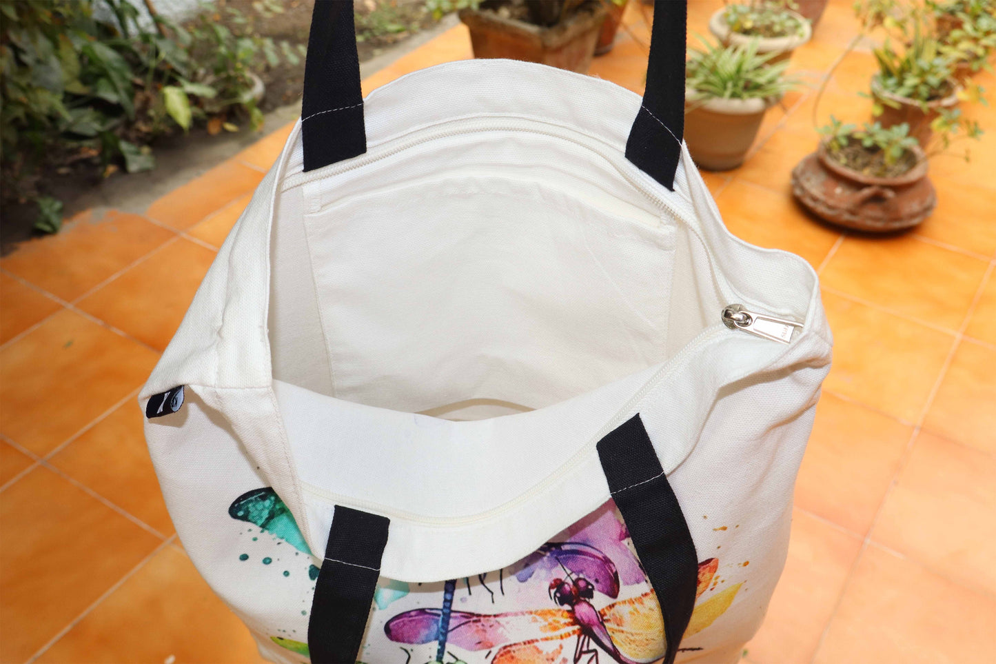 Watercolor Dragonflies Cotton Tote Bag – Artistic & Eco-Friendly