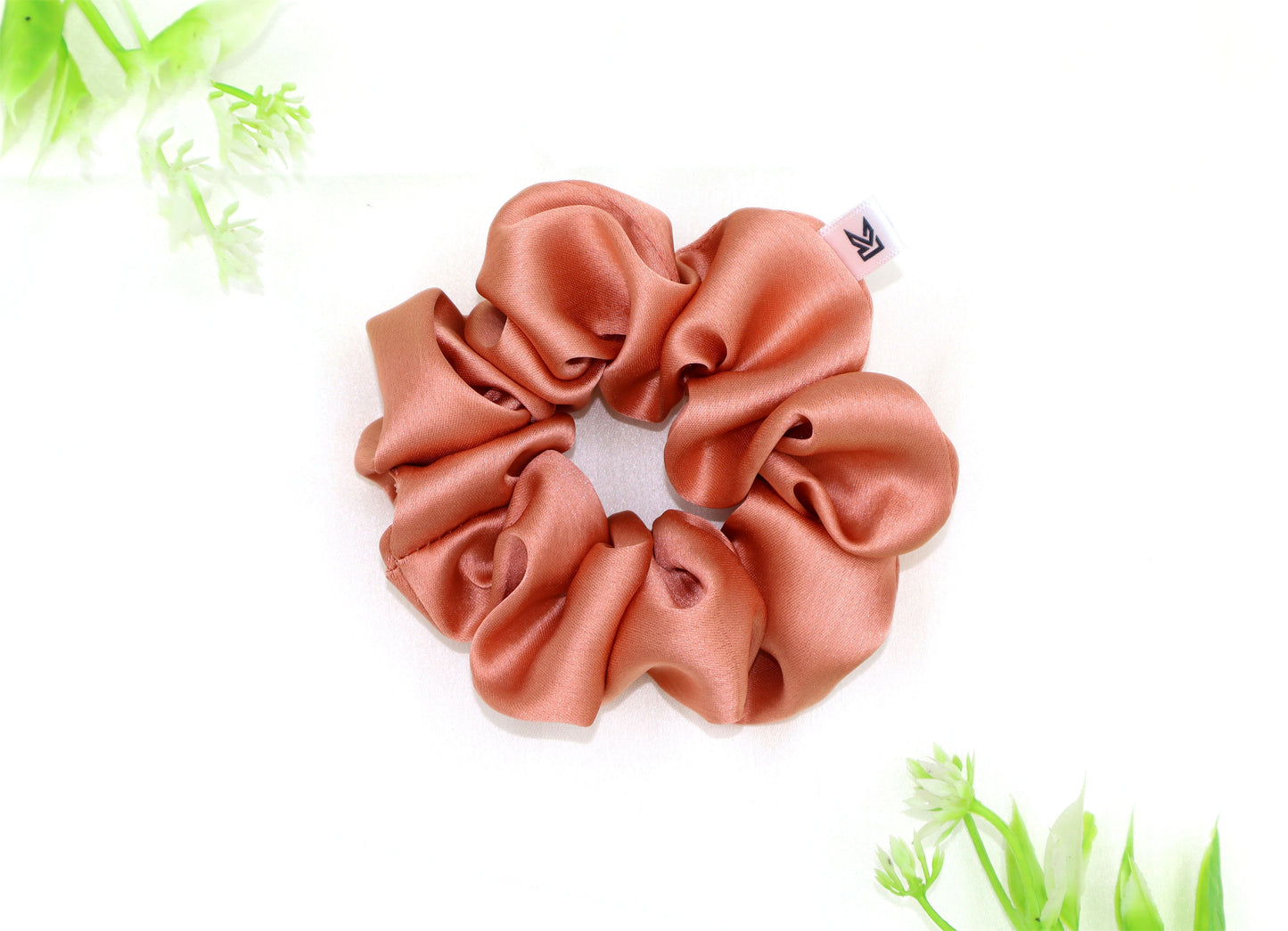 Luxury Satin Scrunchies- Peach,pink &Cream (Xl Size) - Set of 3