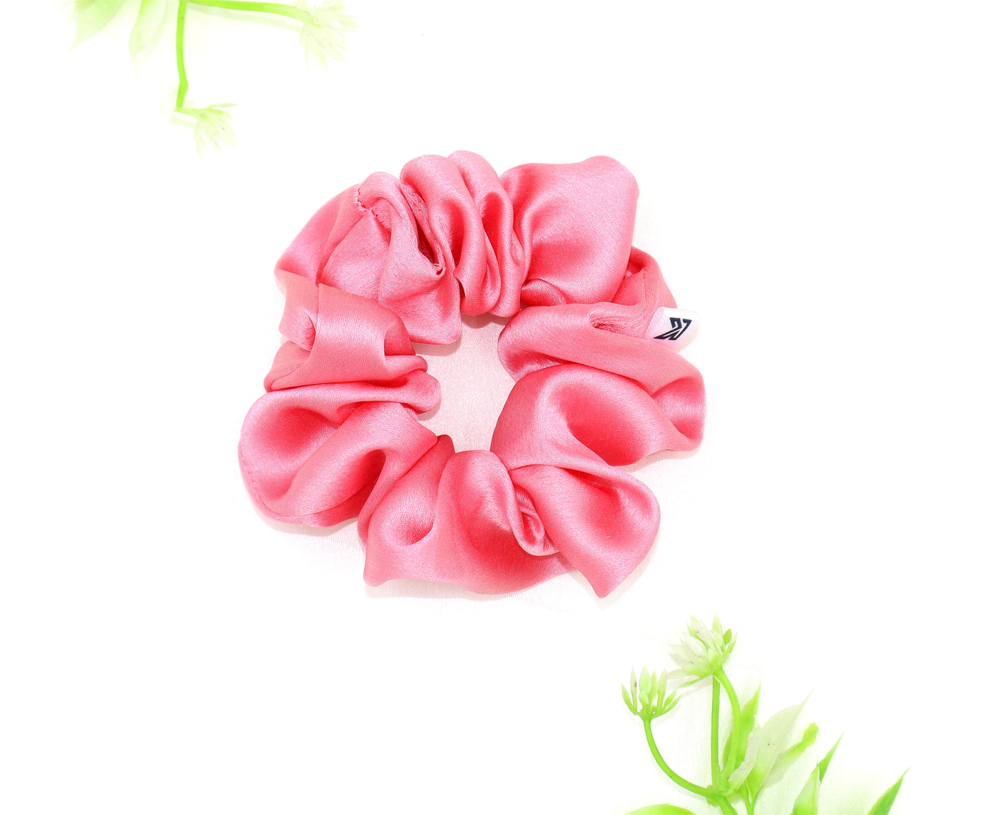 Luxury Satin Scrunchies- Peach,pink &Cream (Xl Size) - Set of 3