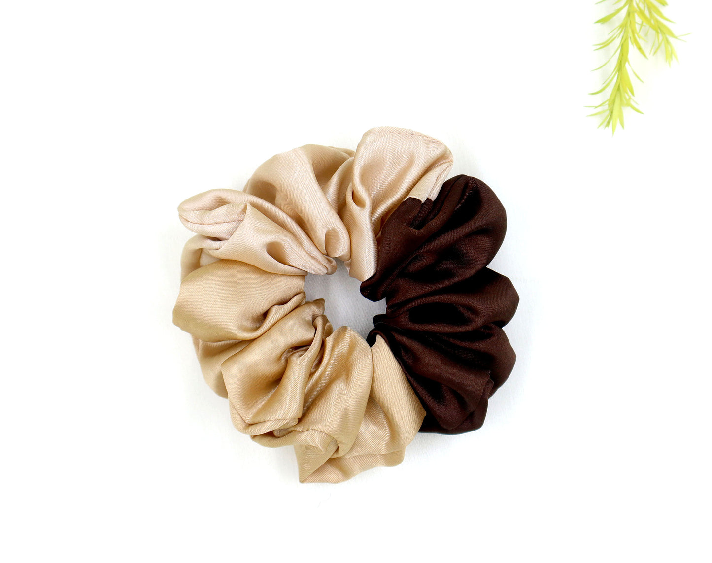 Tri colors Satin Scrunchies (Xl Size) - Set of 2