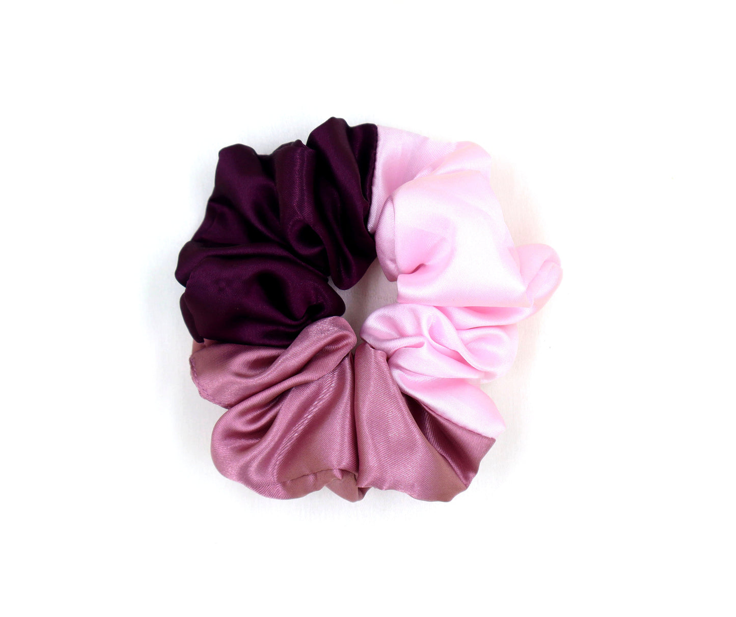 Tri colors Satin Scrunchies (Xl Size) - Set of 2