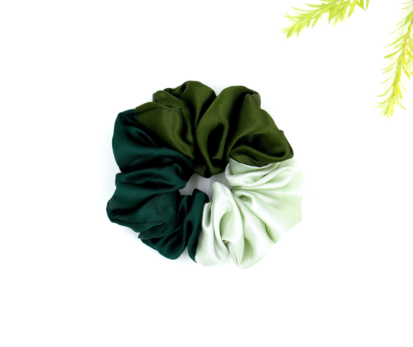 Tri colors Satin Scrunchies (Xl Size) - Set of 2