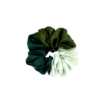 Tri colors Satin Scrunchies (Xl Size) - Set of 2