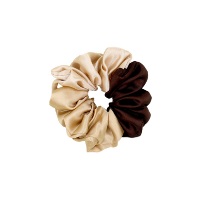 Tri colors Satin Scrunchies (Xl Size) - Set of 2