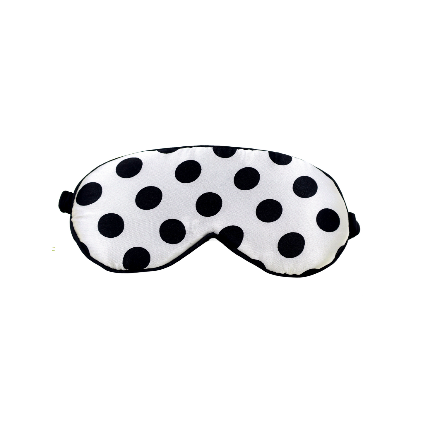 Dot Printed Satin Silk Sleep Eye Mask black & white