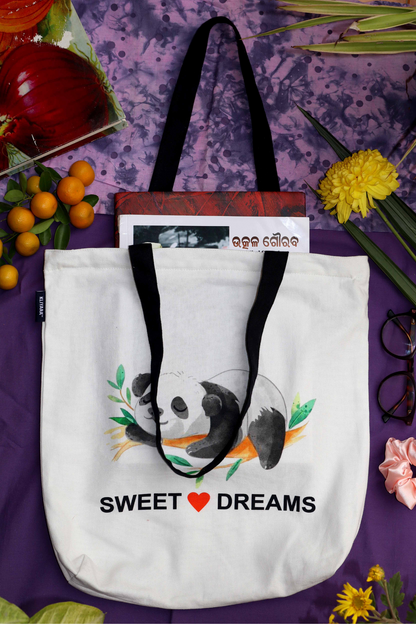 "Sweet Dreams" Panda Tote Bag – Eco-Friendly & Adorably Stylish