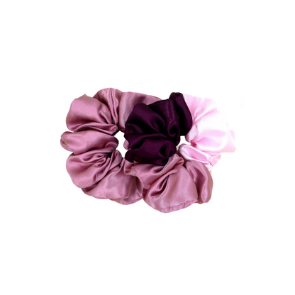 Tri colors Satin Scrunchies (Xl Size) - Set of 2