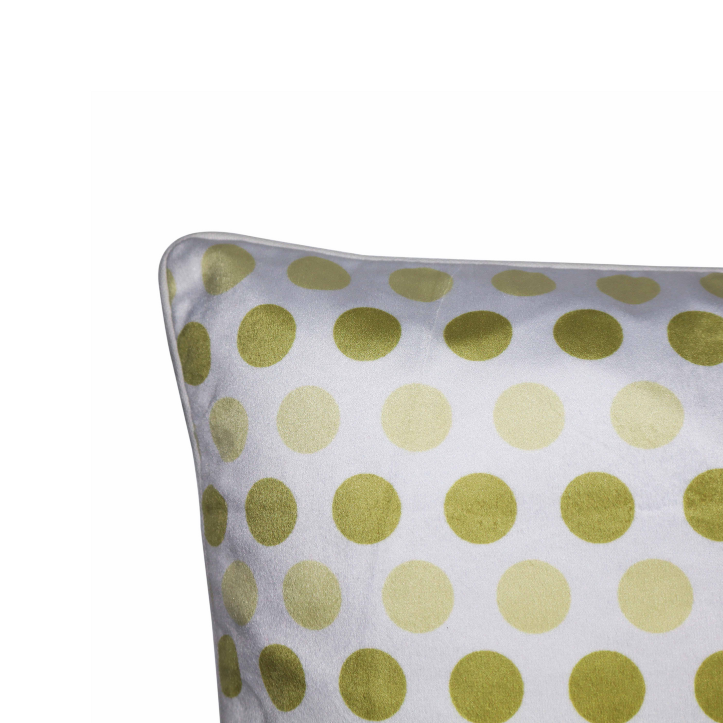 Pastel Green Polka Dot Cushion Cover | Modern Velvet & Cotton Decorative Throw Pillow Case with Hidden YKK Zipper for Sofa, Couch & Living Room | 16x16 Inch