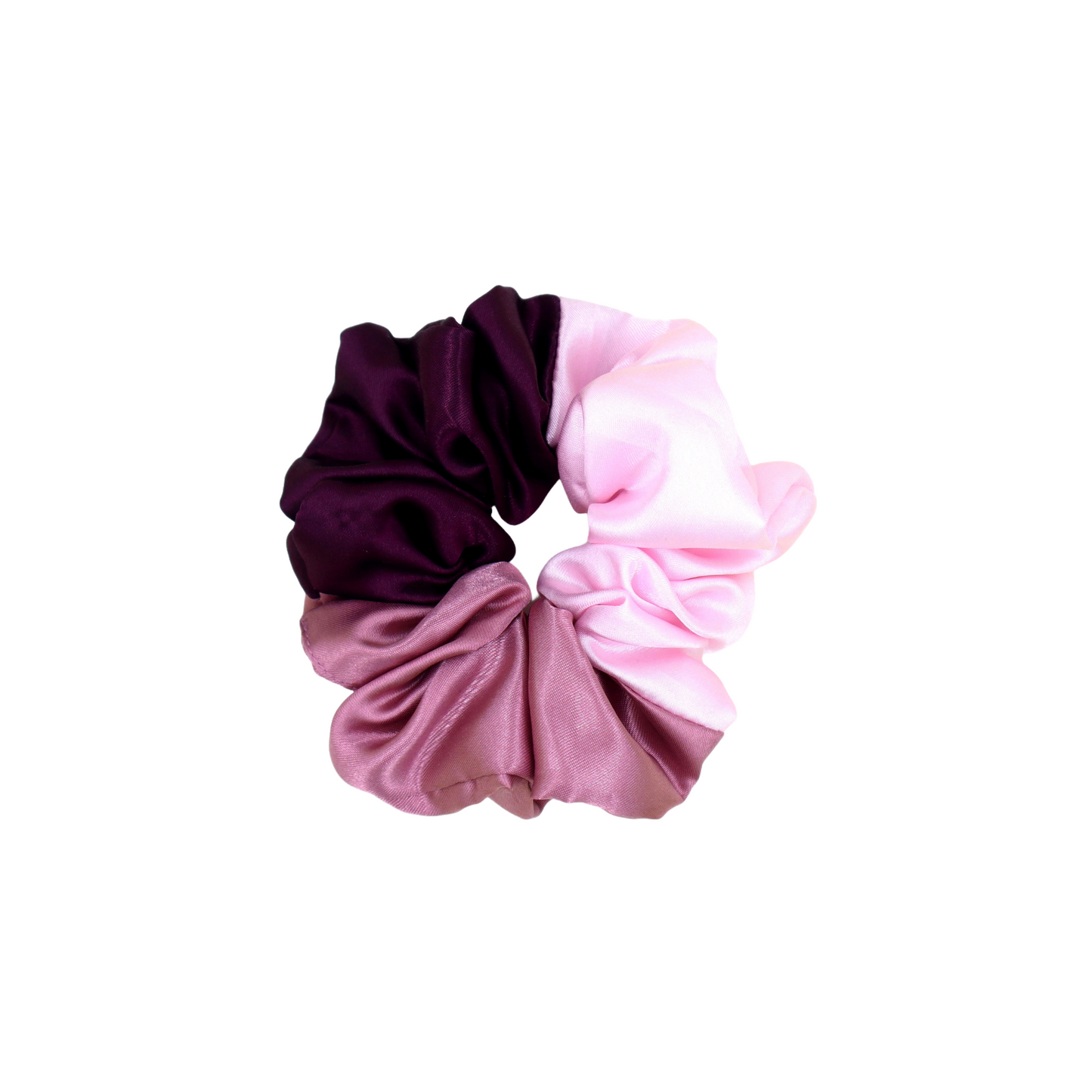 Tri colors Satin Scrunchies (Xl Size) - Set of 2