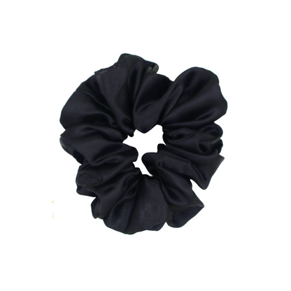 Luxury Satin Scrunchies- Brown gold, Black & Off white (Xl Size) - Set of 3