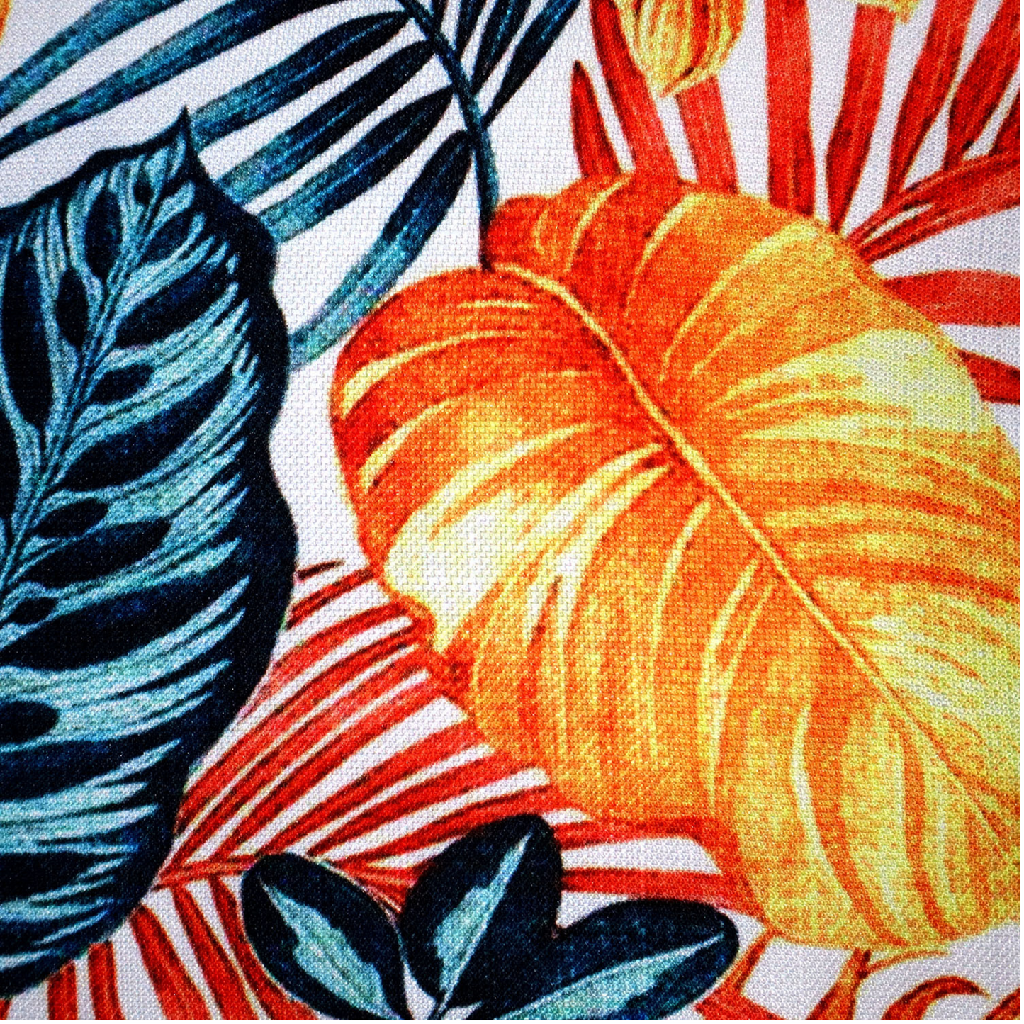 Tropical Multicolor Leaf Cushion Cover – Vibrant Print, 16x16 Inch