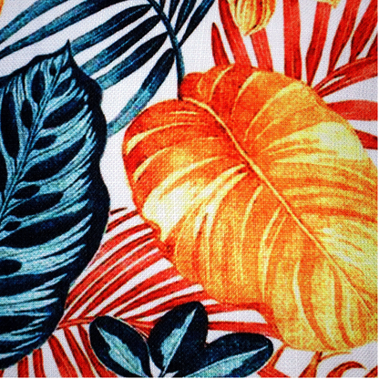 Tropical Multicolor Leaf Cushion Cover – Vibrant Print, 16x16 Inch