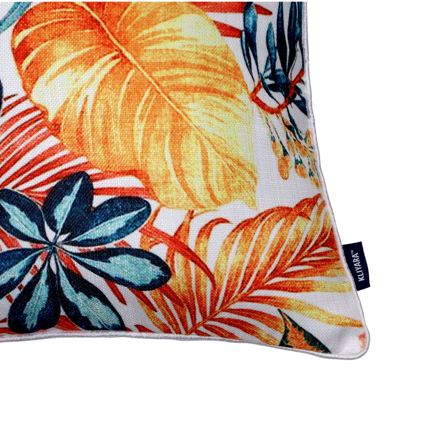 Tropical Multicolor Leaf Cushion Cover – Vibrant Print, 16x16 Inch
