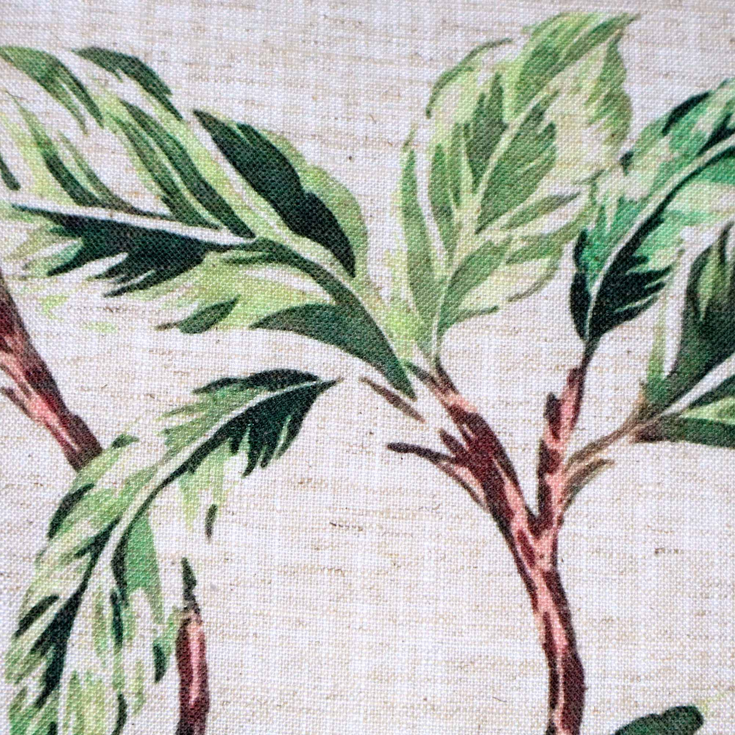 Botanical Green Leaf Cushion Cover – 50% Cotton 50% Polyester, 16x16 Inch