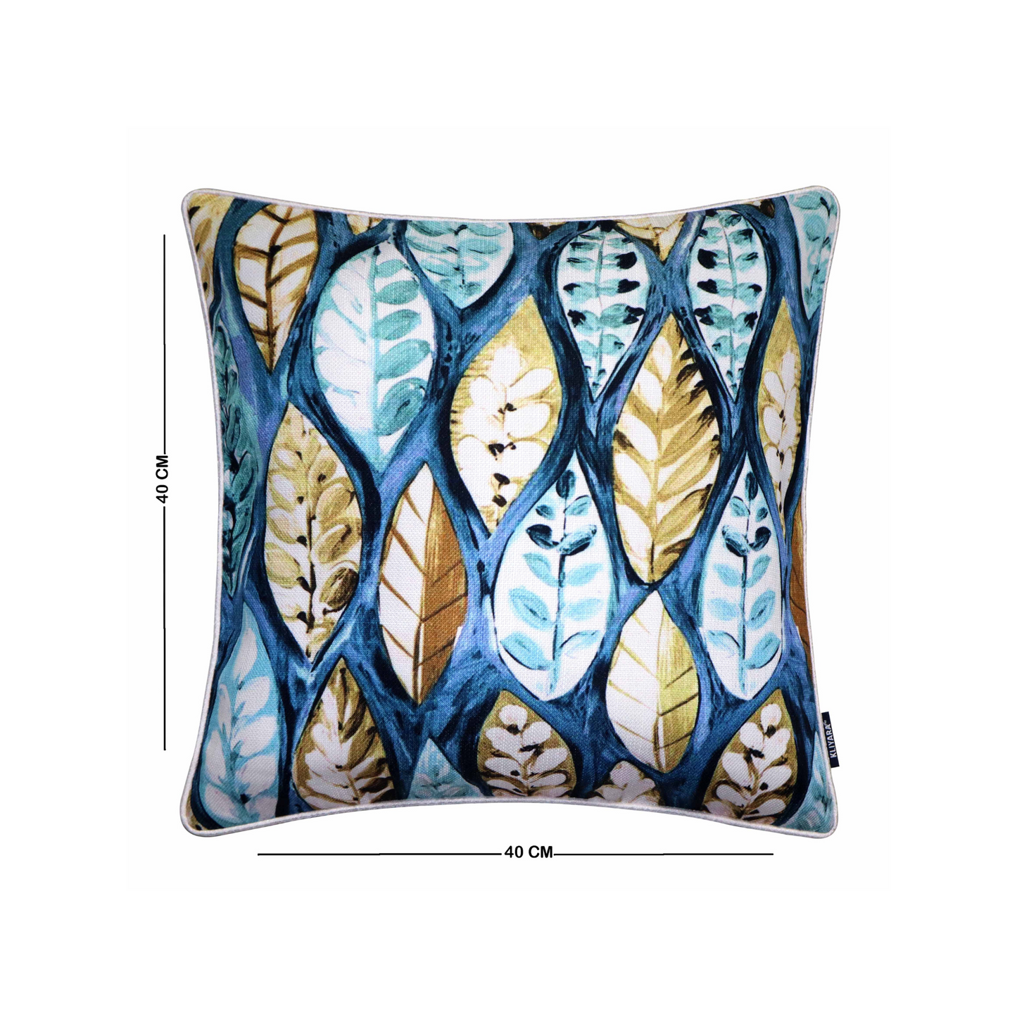 Nature Pattern Cushion Cover – Dual Fabric Blend 16x16 Inches