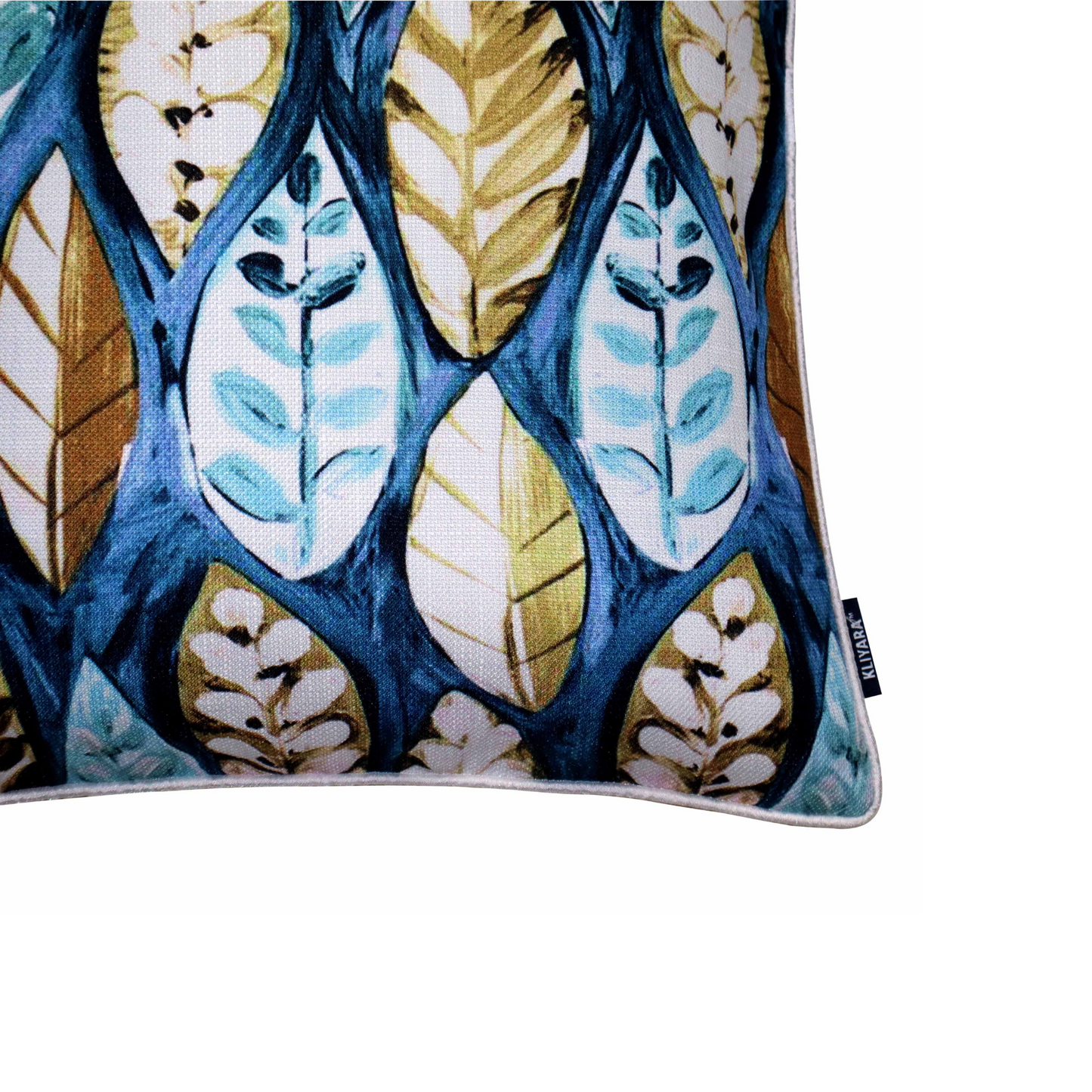 Nature Pattern Cushion Cover – Dual Fabric Blend 16x16 Inches