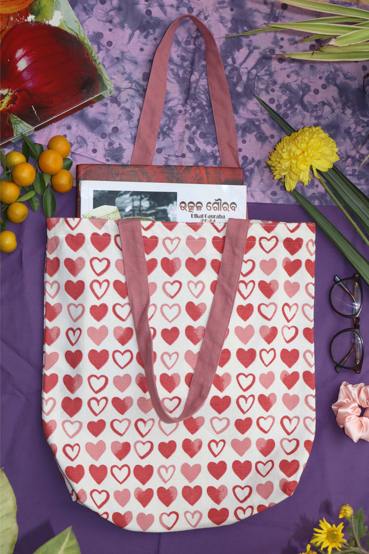 Heart Print Tote Bag – Stylish & Eco-Friendly Shopper