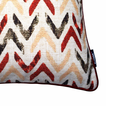 Chevron Pattern Cushion Cover – Warm Tones 16x16 Inch