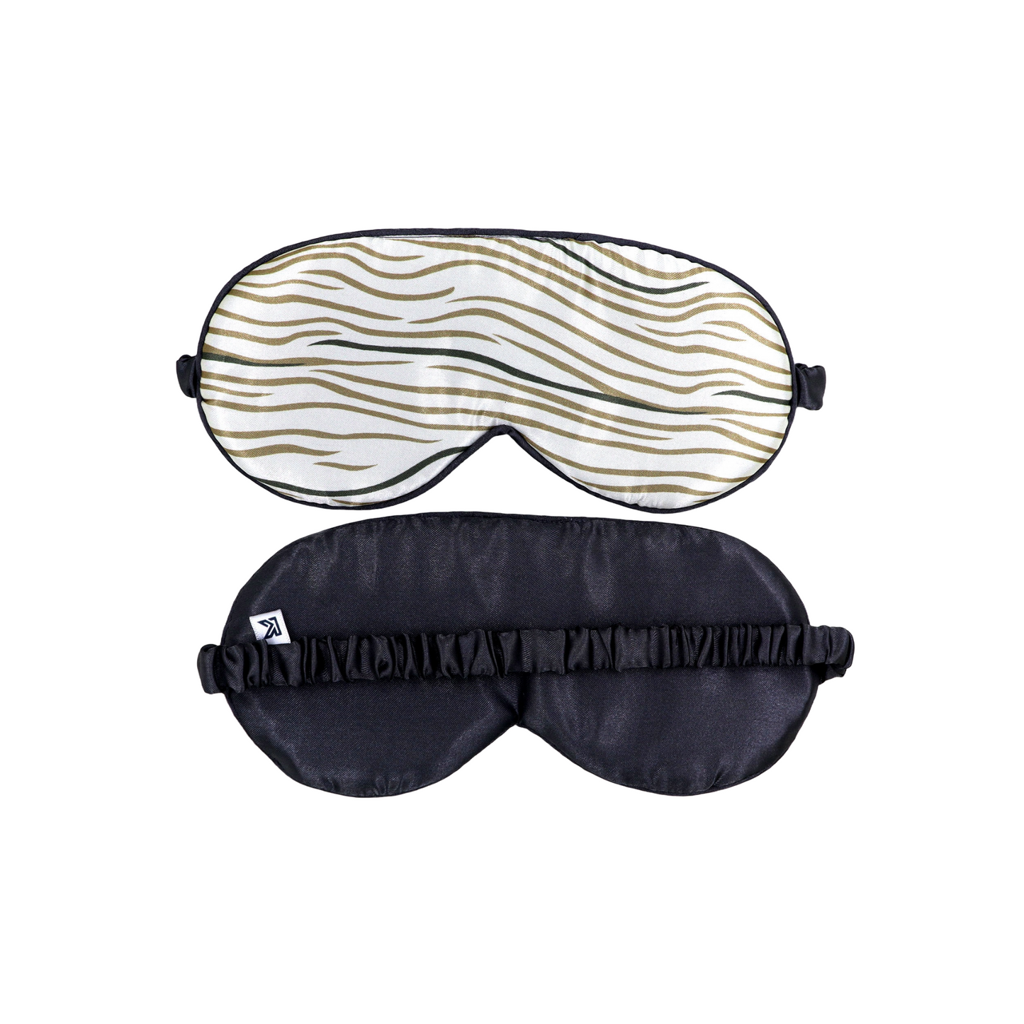 Printed Satin Silk Sleep Eye Mask Gray & off white
