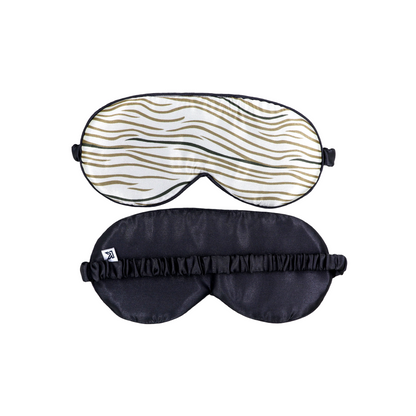 Printed Satin Silk Sleep Eye Mask Gray & off white
