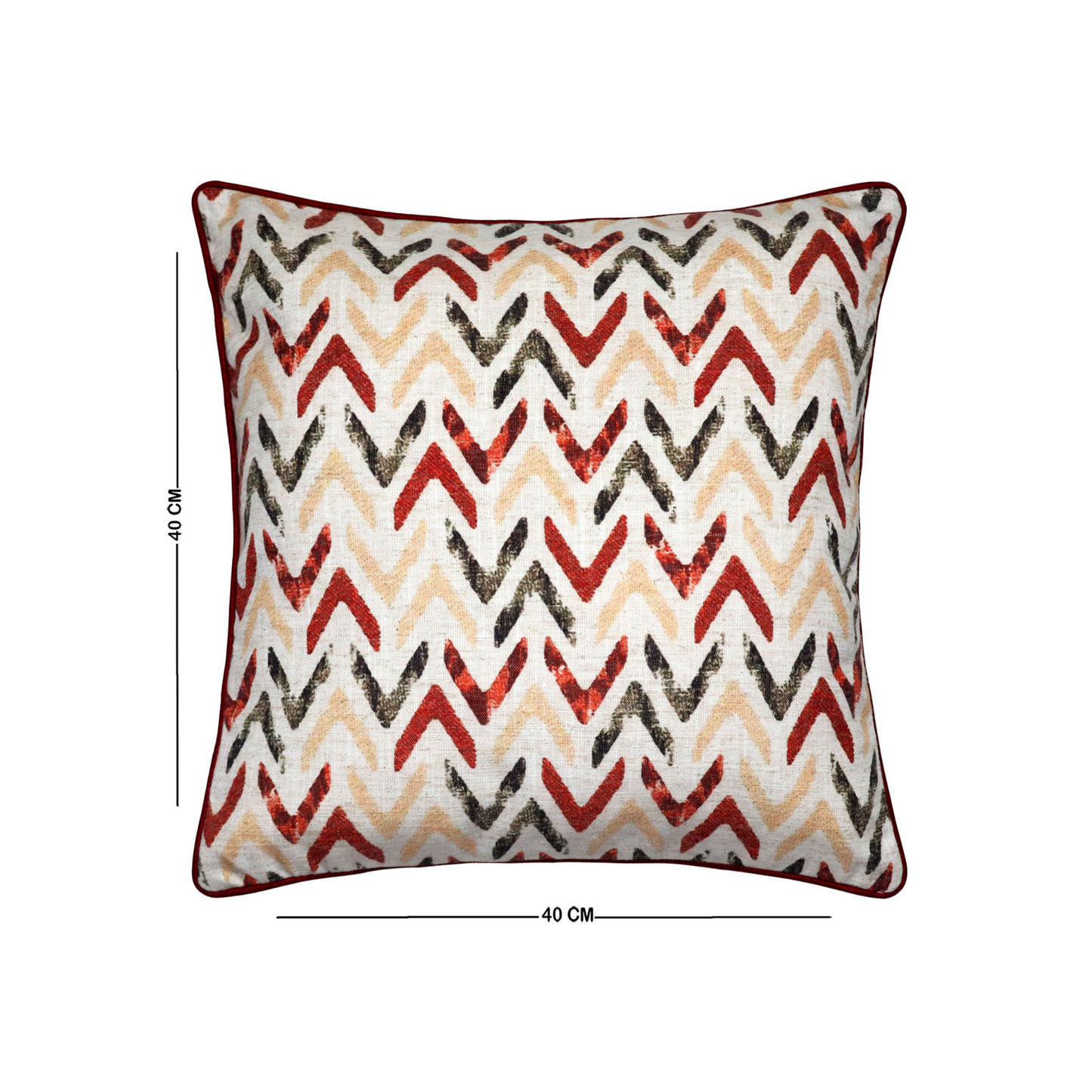 Chevron Pattern Cushion Cover – Warm Tones 16x16 Inch