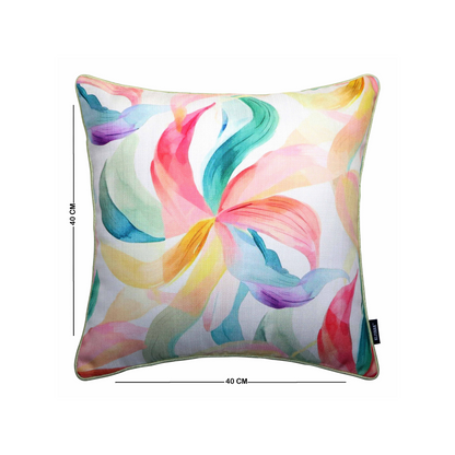 Abstract Bloom Cushion Cover – Poly Jute Front, Cotton Duck Back 16x16 Inch