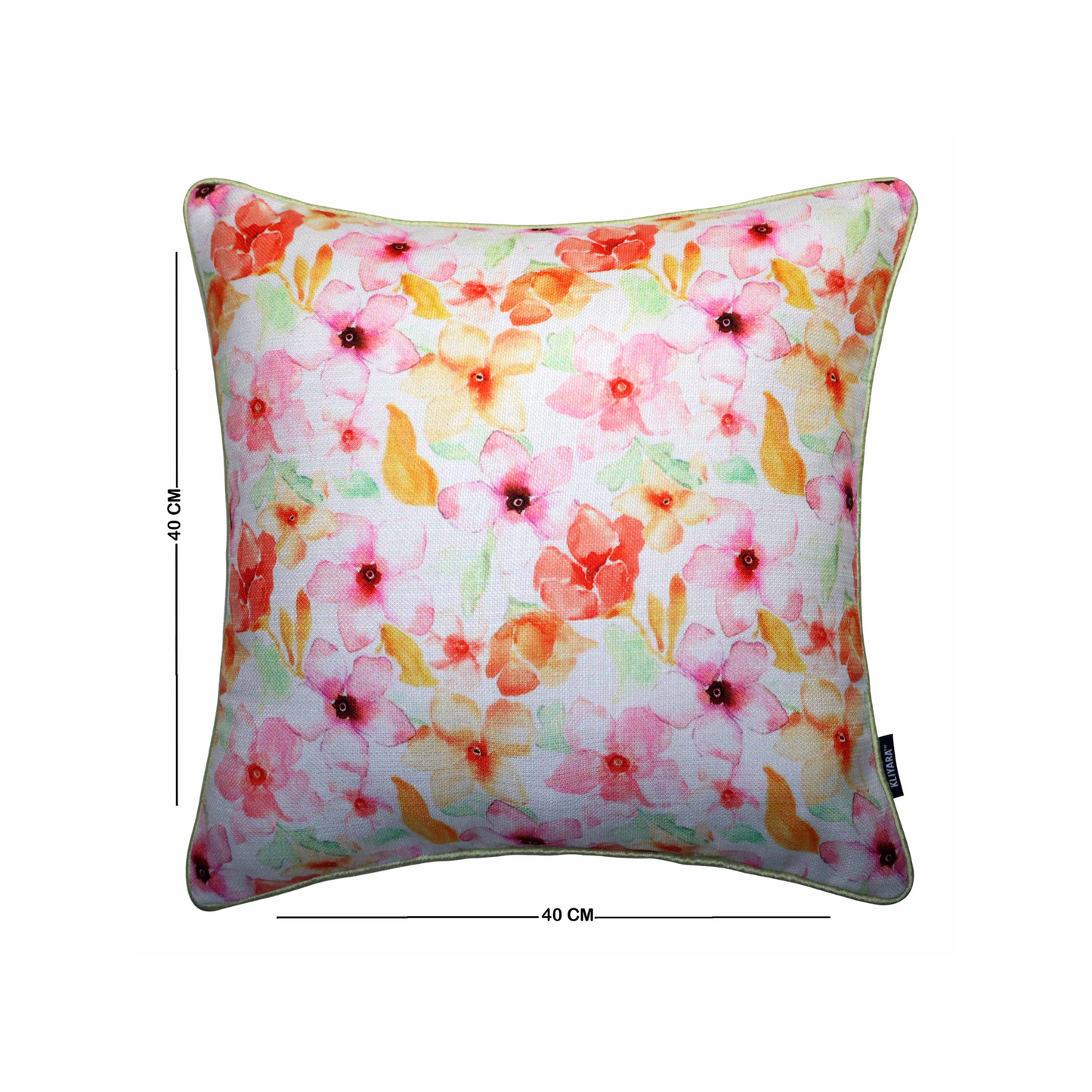 Warm Petal Cushion Cover – Textured Floral Print, 16x16 Inches