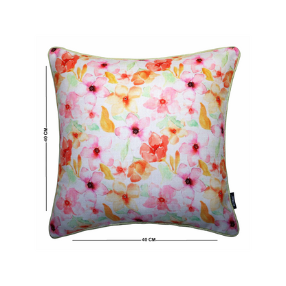 Warm Petal Cushion Cover – Textured Floral Print, 16x16 Inches