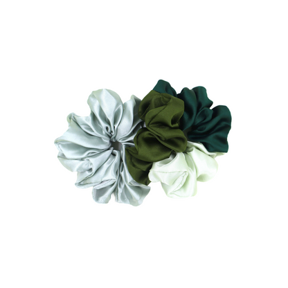 Tri colors Satin Scrunchies (Xl Size) - Set of 2