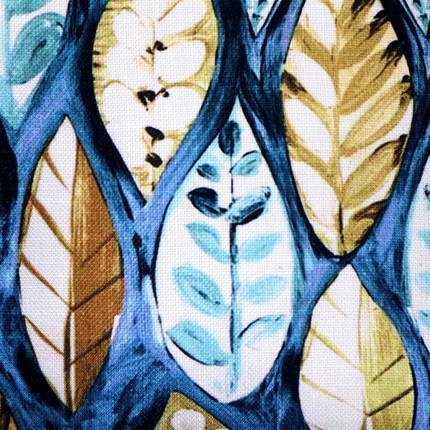 Nature Pattern Cushion Cover – Dual Fabric Blend 16x16 Inches